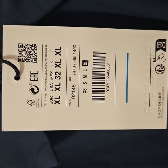 Pull & Bear Navy Blue Cropped Long Sleeve Shirt - Picture 7 of 7